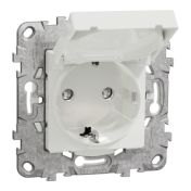 Контакт Шуко 16A  с капак IP44 и с детска защита Schneider Unica NU508218 - Бял
