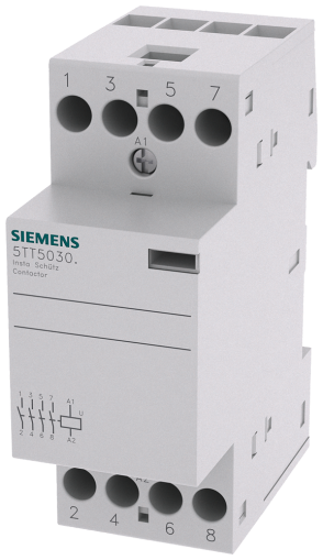 Модулен контактор Siemens 5TT5830-0 - 4P, 25A, 16kW, 230VAC, 4NO, 2 мод.