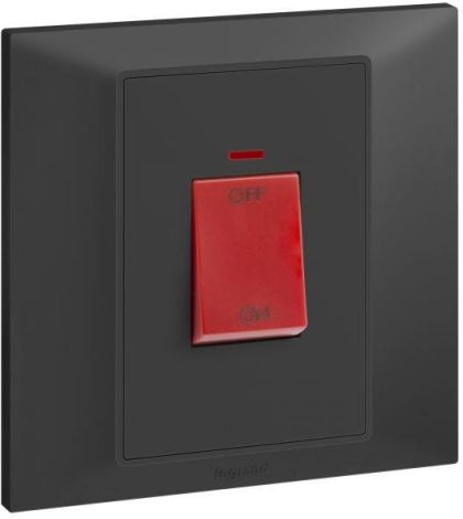 Бойлерен ключ 45А двуполюсен с индикация Legrand Belanko S 617776 - Антрацит