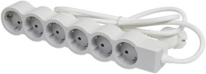 Разклонител 6xШуко 1.5м. кабел 3х1.5mm2 Legrand 694557 - Бяло/светлосиво