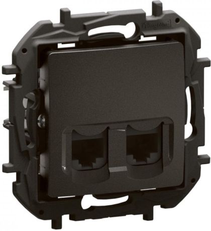 Розетка 2xRJ45 UTP cat.5e Legrand Niloe New NP4331BK - Черен