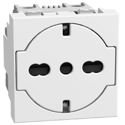 Контакт Шуко/Италиански стандарт 16A с детска защита Bticino Light Now YW4140A16F - Бял мат