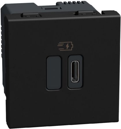 Розетка 2 модула USB тип C 45W Bticino Light Now YD4294C - Графит мат