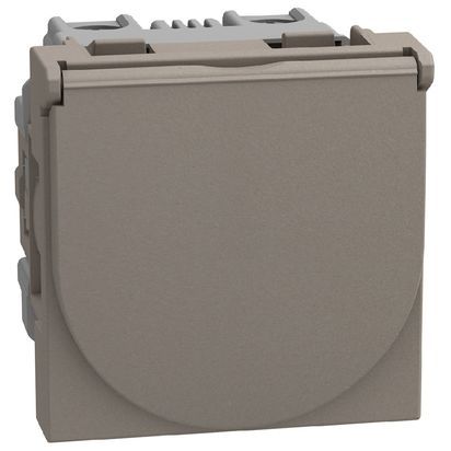 Контакт Шуко 16A с детска защита и капак Bticino Light Now YG4141P - Камък мат