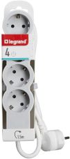 Разклонител 4xШуко 1.5м. кабел 3х1.5mm2 Legrand 694552 - Бяло/светлосиво