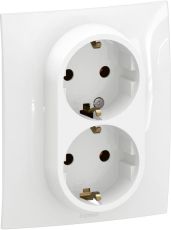 Контакт Шуко двоен с детска защита 16A Legrand Niloe New NP3130WH - Бял