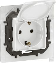 Контакт Шуко 16A с капак IP44 и с детска защита Legrand Niloe New NP3128WH - Бял