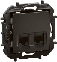 Розетка 2xRJ45 UTP cat.5e Legrand Niloe New NP4331BK - Черен