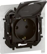 Контакт Шуко 16A с капак IP44 и с детска защита Legrand Niloe New NP3128BK - Черен