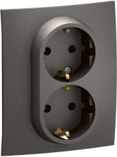 Контакт Шуко двоен 16A Legrand Niloe New NP3131MG - Сив