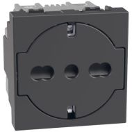 Контакт Шуко/Италиански стандарт 16A с детска защита Bticino Light Now YD4140A16F - Графит мат