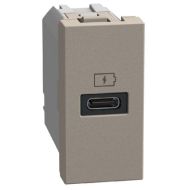 Розетка 1 модул USB тип C 20W Bticino Light Now YG4192C - Камък мат